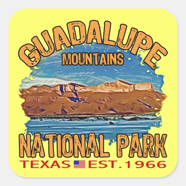 Guadalupe Mountains National Park Square Sticker (Front)