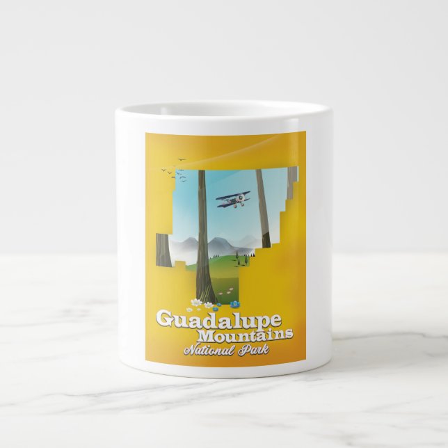Guadalupe mountains national park, Texas map. Large Coffee Mug (Front)