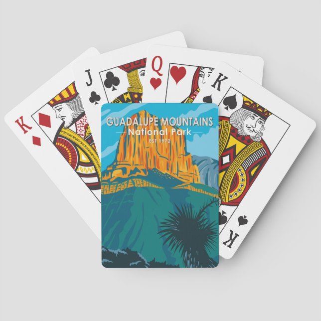  Guadalupe Mountains National Park Texas Vintage  Playing Cards (Back)