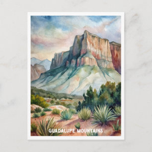 Guadalupe Mountains National Park Watercolor Postcard