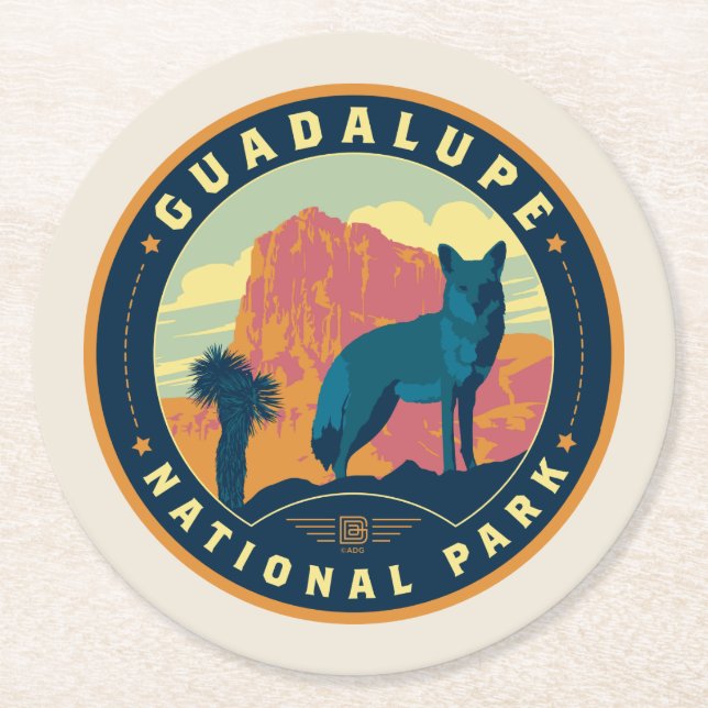 Guadalupe National Park Round Paper Coaster (Front)