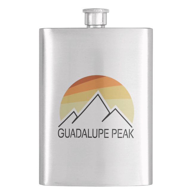 Guadalupe Peak Retro Hip Flask (Front)