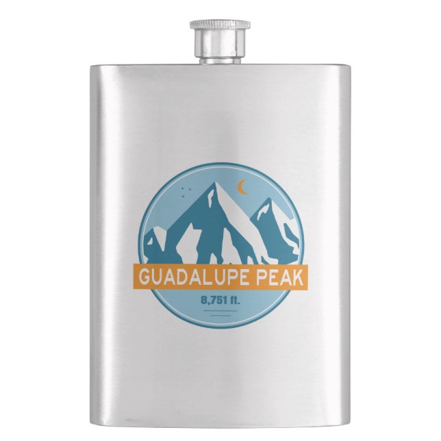 Guadalupe Peak Texas Stars Moon Hip Flask (Front)