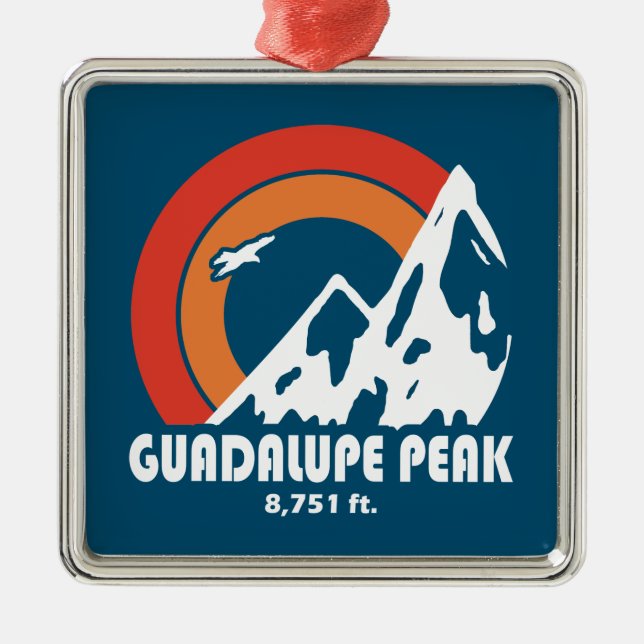 Guadalupe Peak Texas Sun Eagle Metal Ornament (Front)