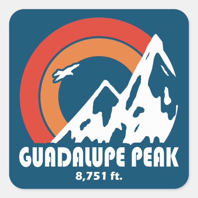 Guadalupe Peak Texas Sun Eagle Square Sticker (Front)