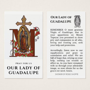 Guadalupe Religious Catholic Prayer Holy Card