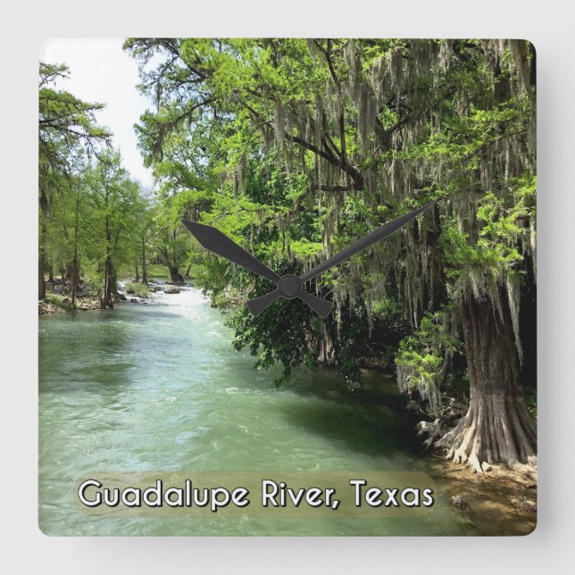 Guadalupe River in Gruene, Texas  Square Wall Clock (Front)