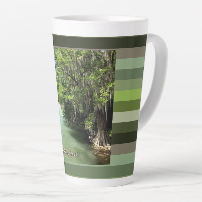 Guadalupe River in Gruene, Texas Two-Tone Coffee M Latte Mug (Right Angle)