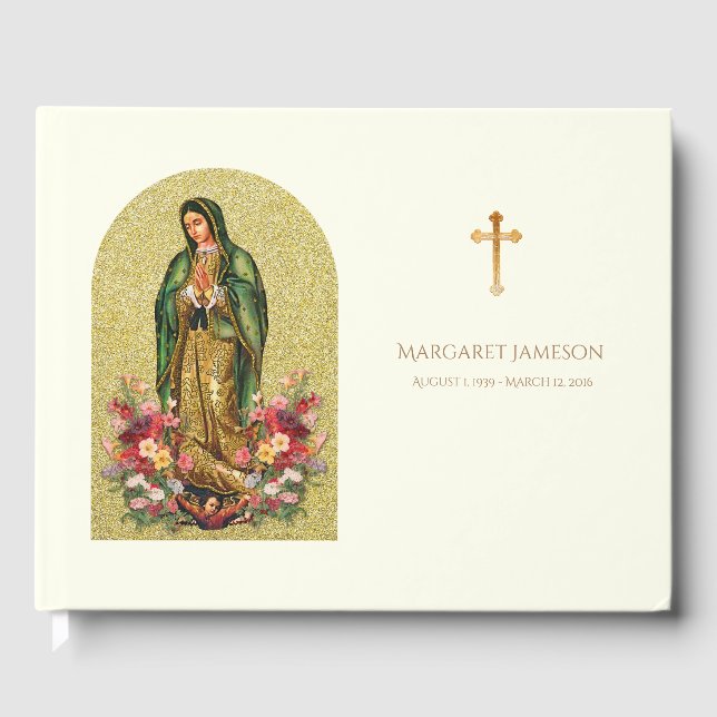 Guadalupe Vierge Marie Funeral Memorial Livre d'or (Recto)