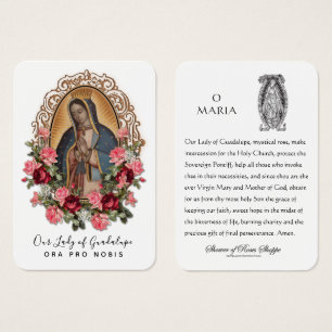 Guadalupe Vierge Marie Prière espagnole Carte Sain