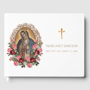 Guadalupe Virgin Mary Funeral Memorial Guest Book