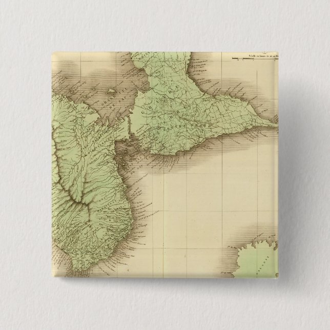 Guadeloupe 2 Inch Square Button (Front)