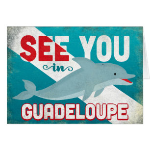 Guadeloupe Dolphin - Retro Vintage Travel
