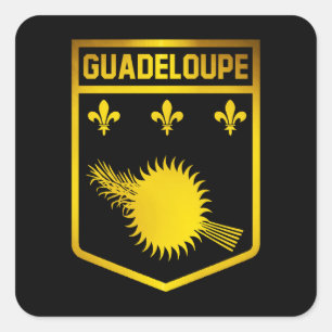 Guadeloupe Emblem Square Sticker