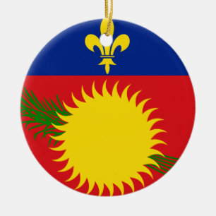 Guadeloupe Flag Ceramic Ornament
