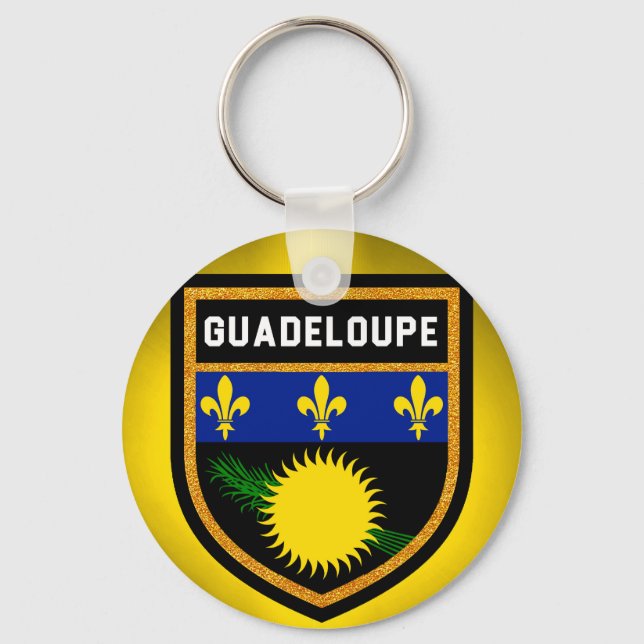 Guadeloupe Flag Keychain (Front)