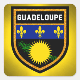 Guadeloupe Flag Square Sticker
