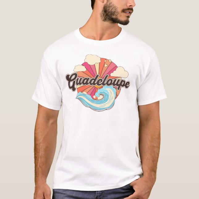 Guadeloupe French Caribbean Retro T-Shirt (Front)