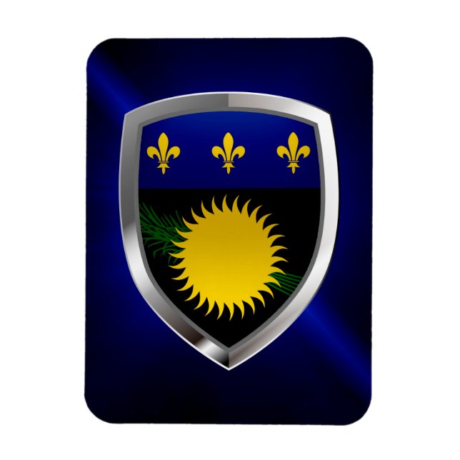 Guadeloupe Mettalic Emblem Magnet (Vertical)
