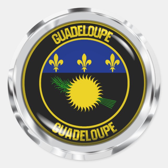 Guadeloupe Round Emblem Classic Round Sticker (Front)