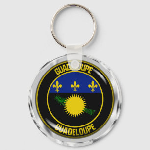Guadeloupe Round Emblem Keychain