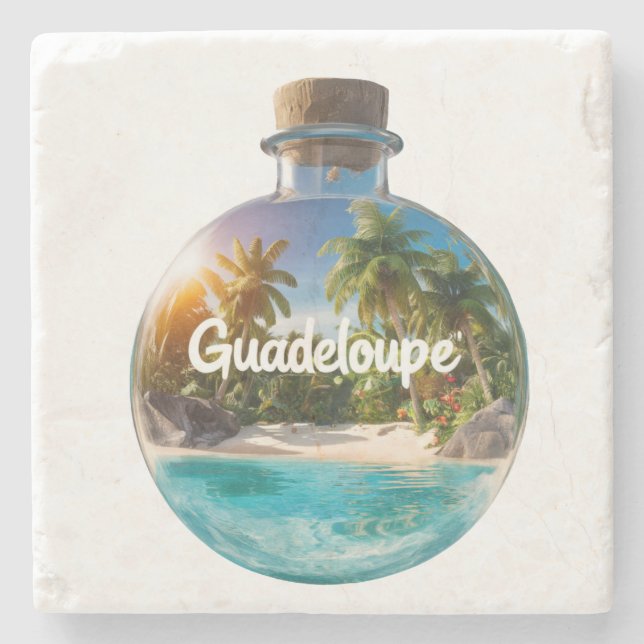 Guadeloupe Stone Coaster (Front)