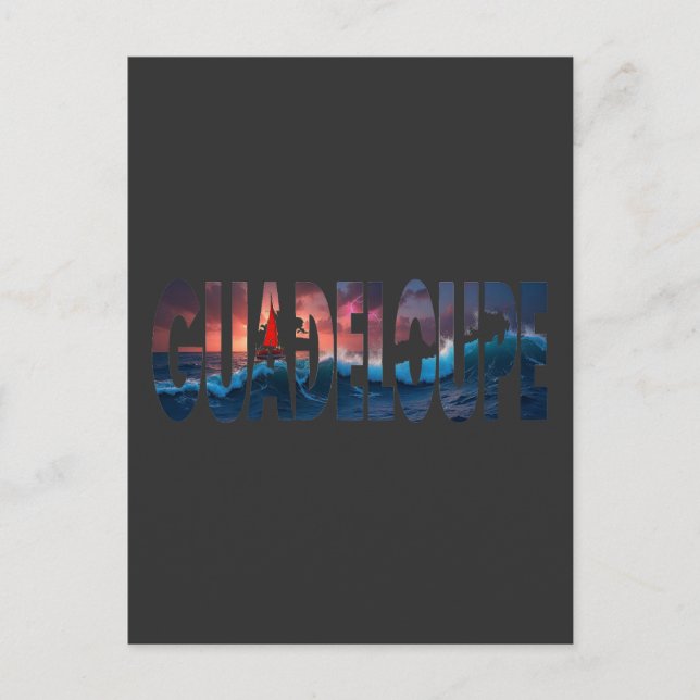 Guadeloupe Sunset Black Postcard (Front)
