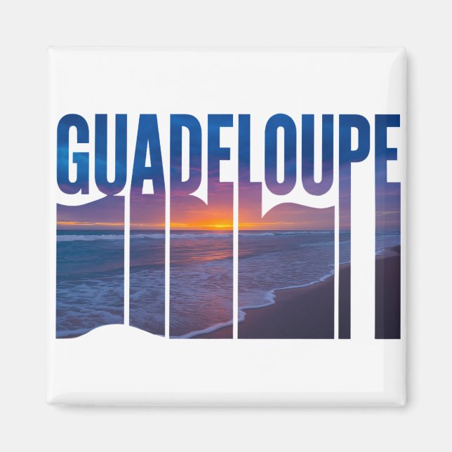 Guadeloupe: Tropical Caribbean Sunset Magnet (Front)