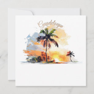 Guadeloupe: Tropical Sunset in Aquarell