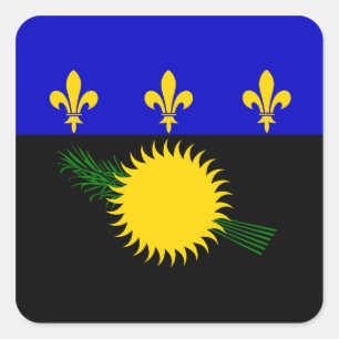 Guadeloupean Flag Square Sticker