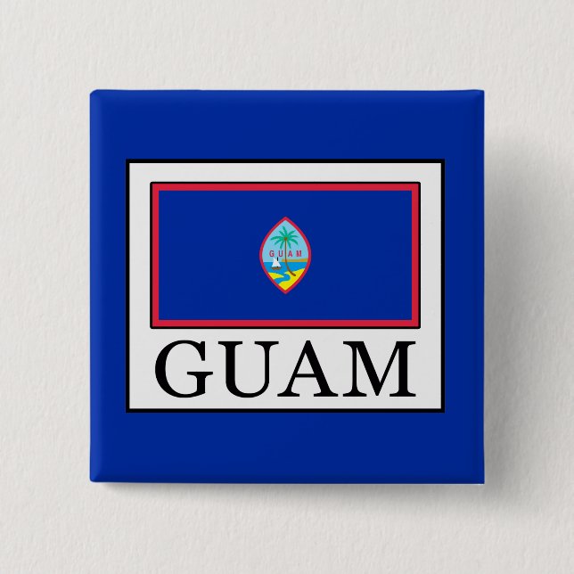 Guam 2 Inch Square Button (Front)