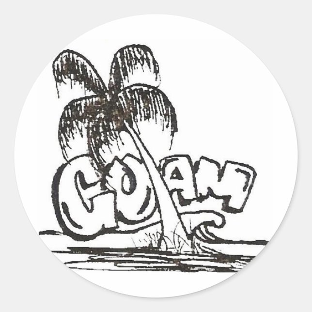 guam b&w classic round sticker (Front)