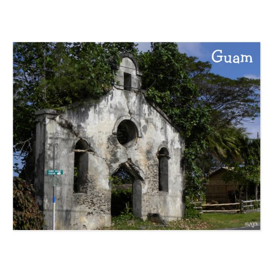 Guam Baptist Church Ruins Postcard