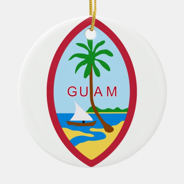 GUAM - emblem/flag/coat of arms/symbol Ceramic Ornament (Front)