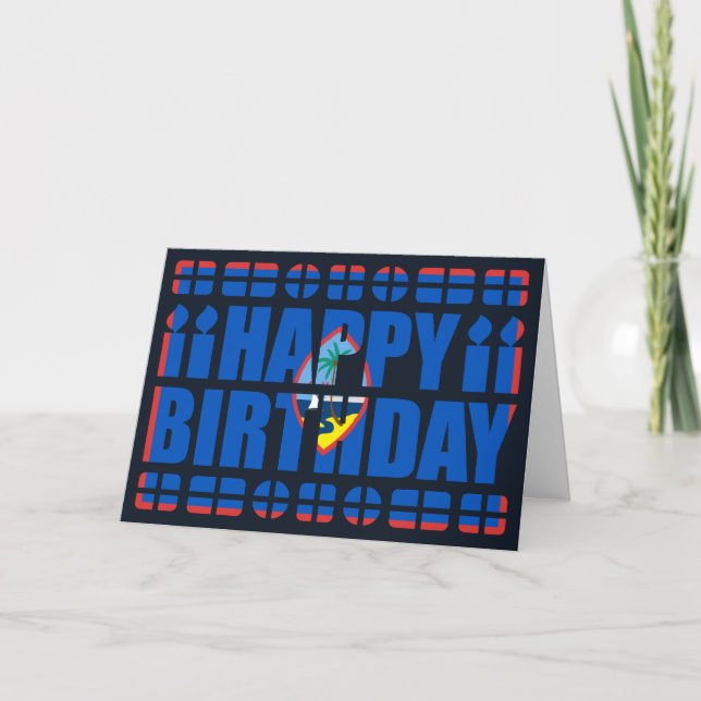 Guam Flag Birthday Card (Front)