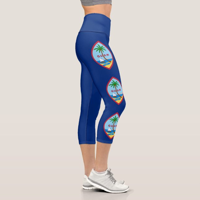 Guam Flag Capri Leggings (Right)