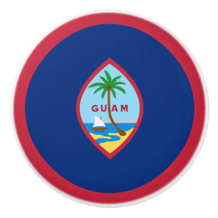 Guam Flag Ceramic Knob