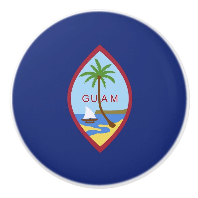 Guam flag ceramic knob (Front)