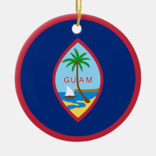 Guam flag ceramic ornament