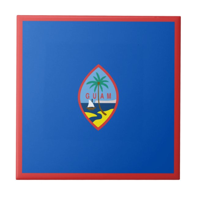 Guam Flag Ceramic Tile (Front)