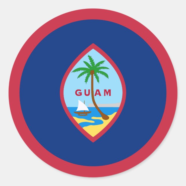 Guam Flag Classic Round Sticker (Front)