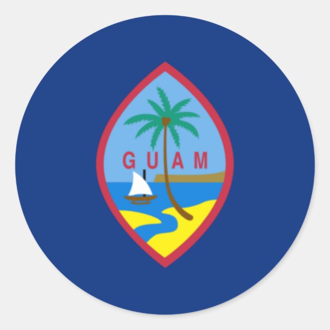 Guam Flag Classic Round Sticker (Front)