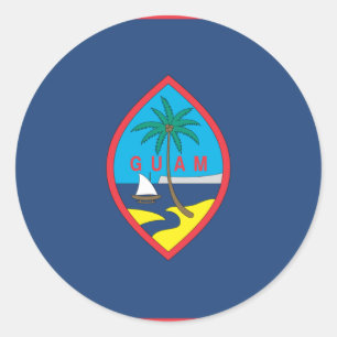 GUAM FLAG CLASSIC ROUND STICKER