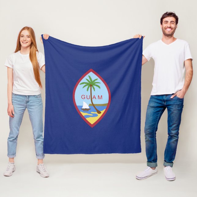Guam flag fleece blanket (In Situ)