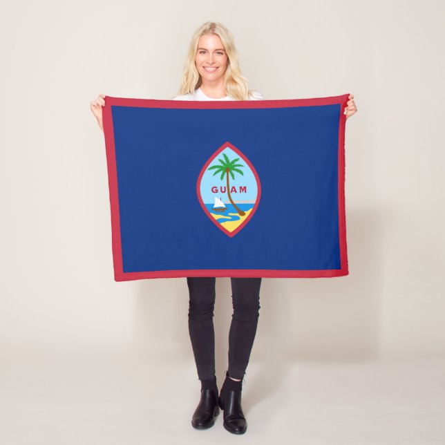 Guam Flag Fleece Blanket (In Situ)