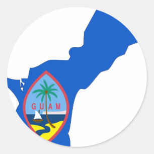 Guam Flag Map Classic Round Sticker