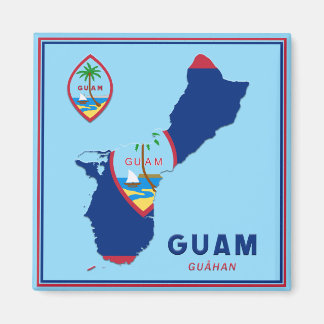 Guam Flag Map & Seal Magnet