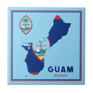 Guam Flag Map & Seal Tile
