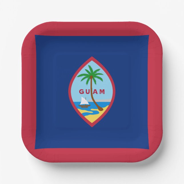 Guam Flag Paper Plate (Front)