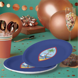 Guam flag paper plate